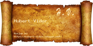 Hubert Vidor névjegykártya